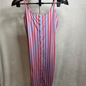 Forever 21 Red and Blue Striped Maxi Dress